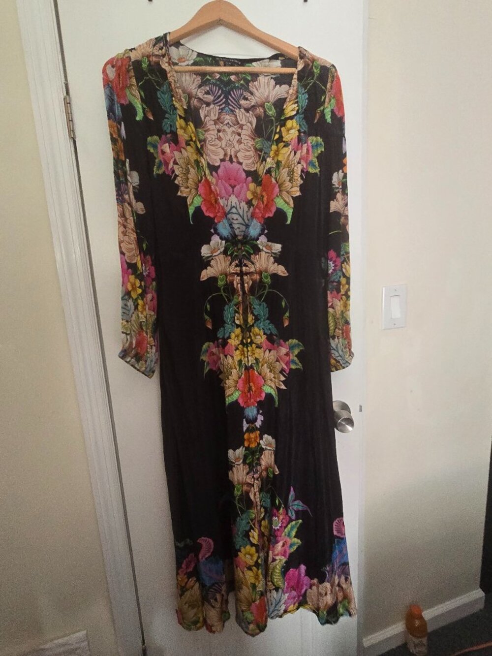 Boston Proper floral long sleeve duster